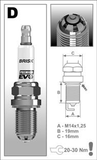 GYÚJTÓGYERTYA BRISK YETI 1,8
