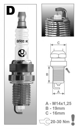 GYÚJTÓGYERTYA BRISK FELICIA 1,3 50KW 